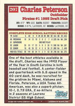 1994 Topps Charles Peterson DPK, RC # 207 Pittsburgh Pirates