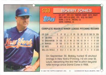 1994 Topps Bobby Jones # 539 New York Mets