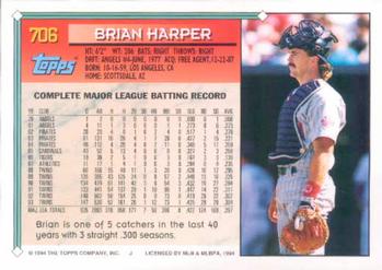1994 Topps Brian Harper # 706 Minnesota Twins