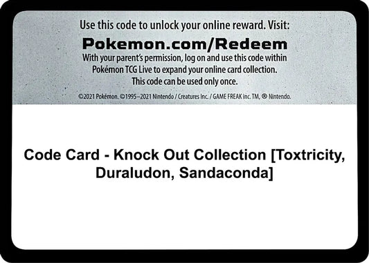 Code Card - Knock Out Collection [Toxtricity, Duraludon, Sandaconda] - Miscellaneous Cards & Products (MCAP)