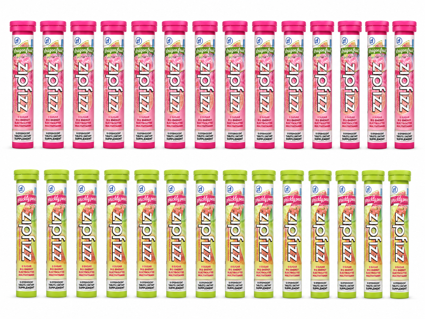 ZipFizz Prickly Pear & Dragon Fruit Combo Pack B12 Energy 29 Ct