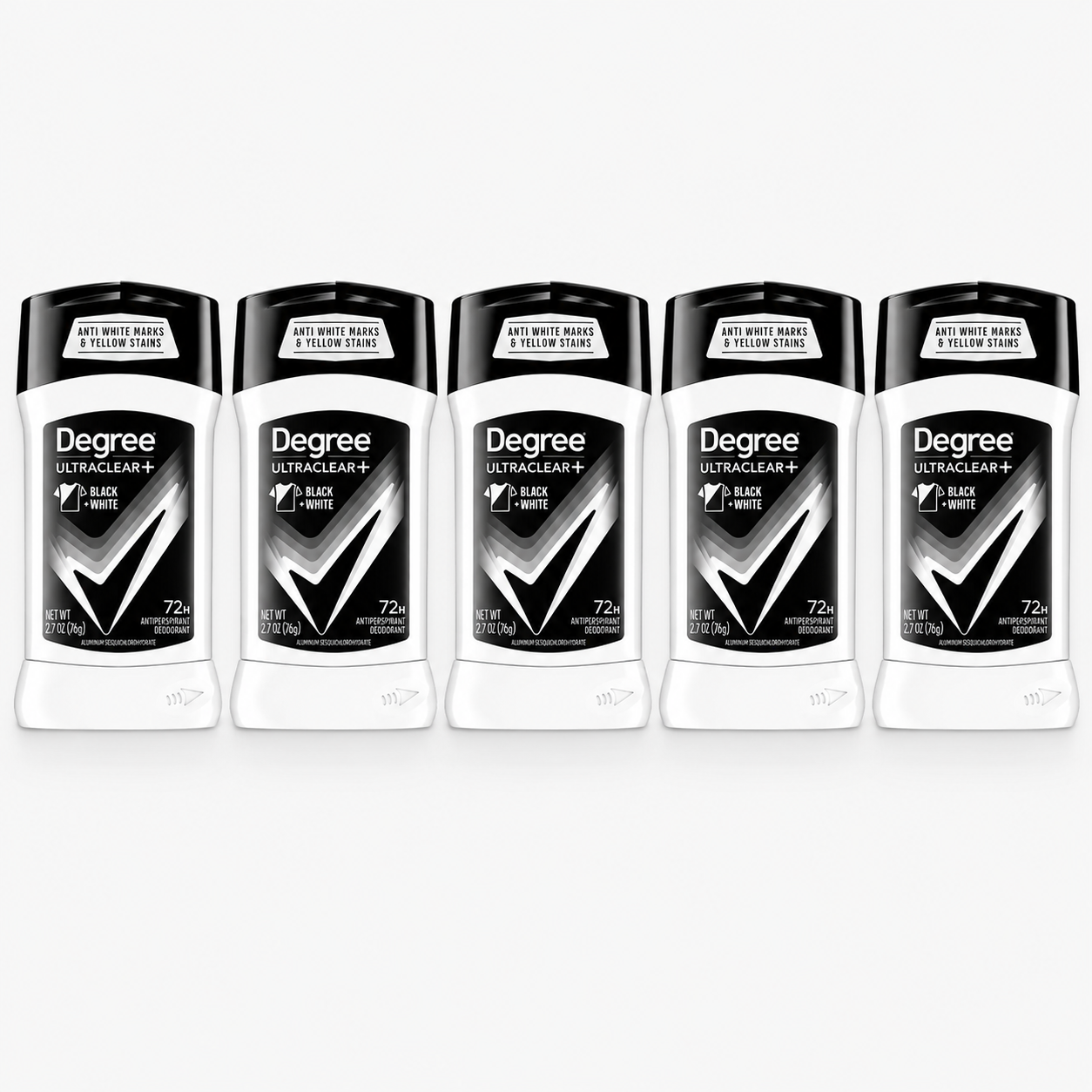 Degree UltraClear+ 5in1 Protection Antiperspirant Deodorant Black+White 5 Pack