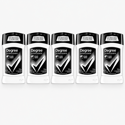 Degree UltraClear+ 5in1 Protection Antiperspirant Deodorant Black+White 5 Pack