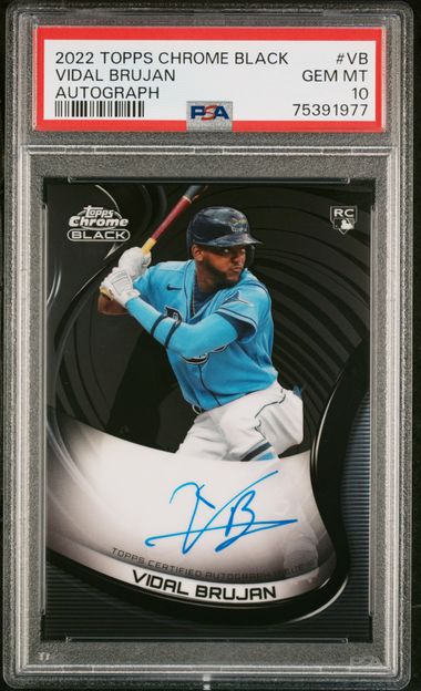 2022 Topps Chrome BLACK Rookie RC #CBA-VB On-Card Auto VIDAL BRUJAN PSA GEM Mint 10