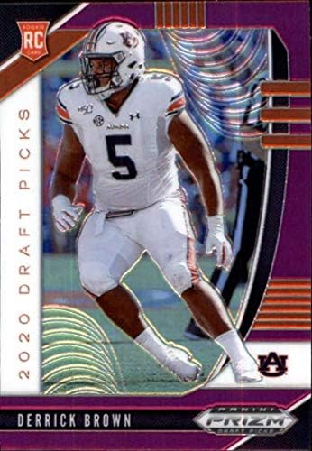 2021 Panini Prizm Draft PicksPurple Prizm Rookie Derrick Brown #155 Auburn Tigers