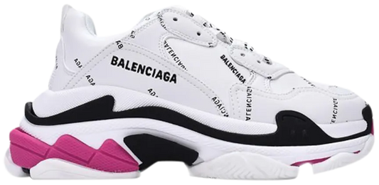 Balenciaga Triple S Sneaker 'Allover Logo - White Pink' SIZE 10M / 11.5W
