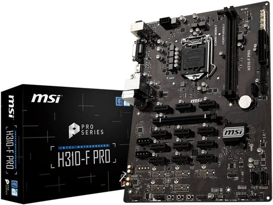 MSI Pro Series Intel Coffee Lake H310 LGA 1151 BTC ETH LTC Crypto Mining ATX Motherboard (H310-F PRO)