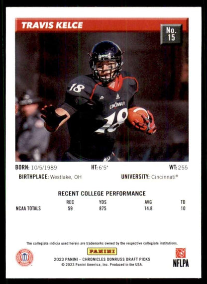 2023 Panini Chronicles Donruss Draft Picks #15 Travis Kelce