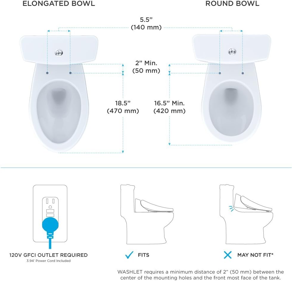TOTO WASHLET T1SW2024 Electronic Bidet Seat with Remote, Elongated, White - Open Box