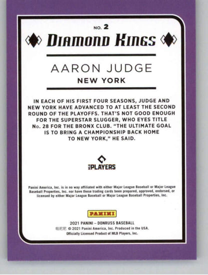 2021 Panini Donruss Diamond Kings DK Aaron Judge #2 New York Yankees