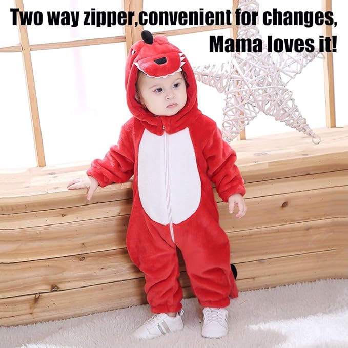 Baby Toddler Red Furry Monster Halloween Costume, 12-18 Months