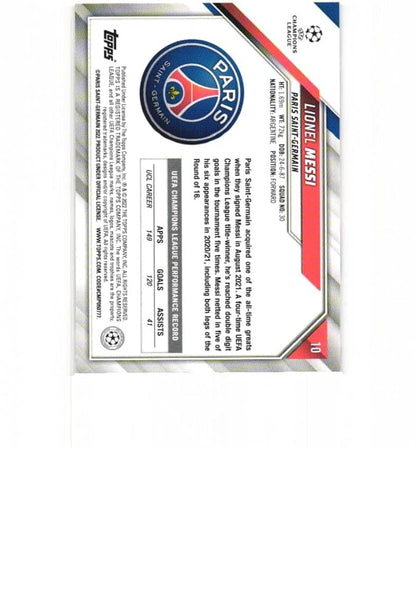2021-22 Topps UEFA Champions League Starball Foil Lionel Messi #10