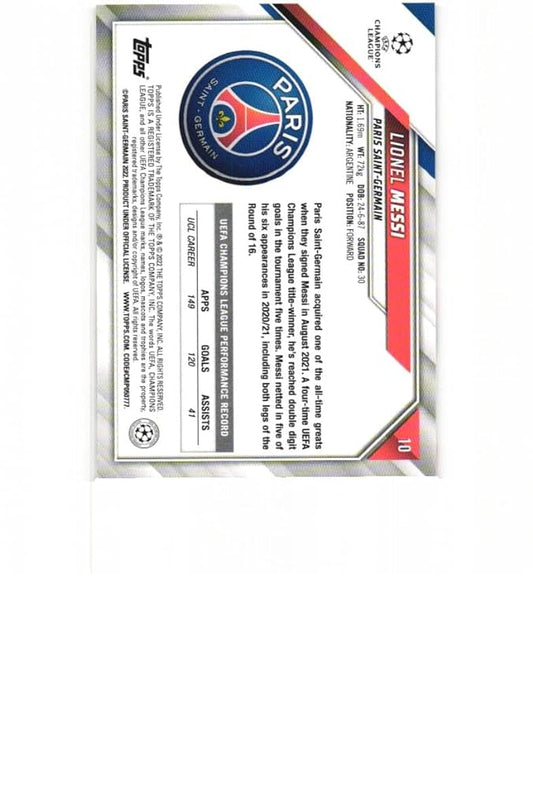 2021-22 Topps UEFA Champions League Starball Foil Lionel Messi #10