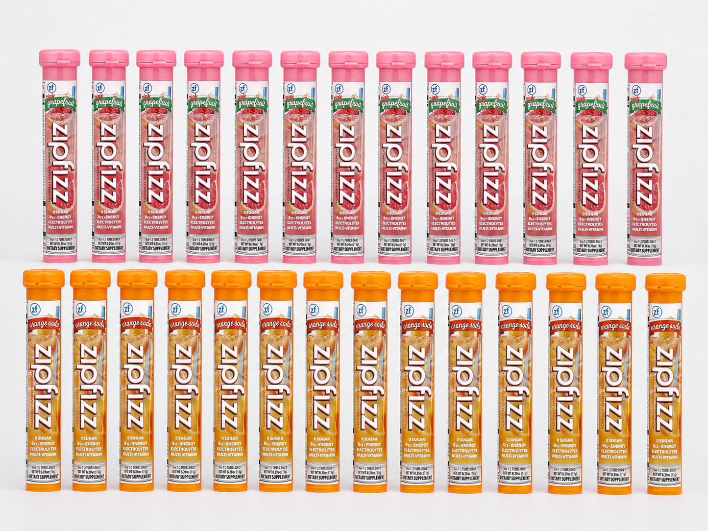 Zipfizz Multi-Vitamin Energy Hydration Drink Mix, Orange Soda & Pink Grapefruit - Choose Yours