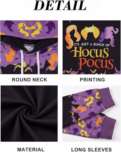 Halloween Sweatshirts for Women Hocus Pocus Hoodies Long Sleeve Size Large