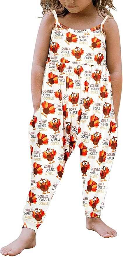 Baby Toddler Girl Strap Romper Turkey Jumpsuit One-Piece Romper Size 2-3Years
