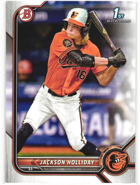 2022 Bowman Jackson Holliday 1st Bowman #BD-168 Baltimore Orioles