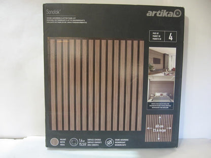 Sonolok Acoustic Slat Panel Set 4-Pack 15.5 Square Feet Walnut