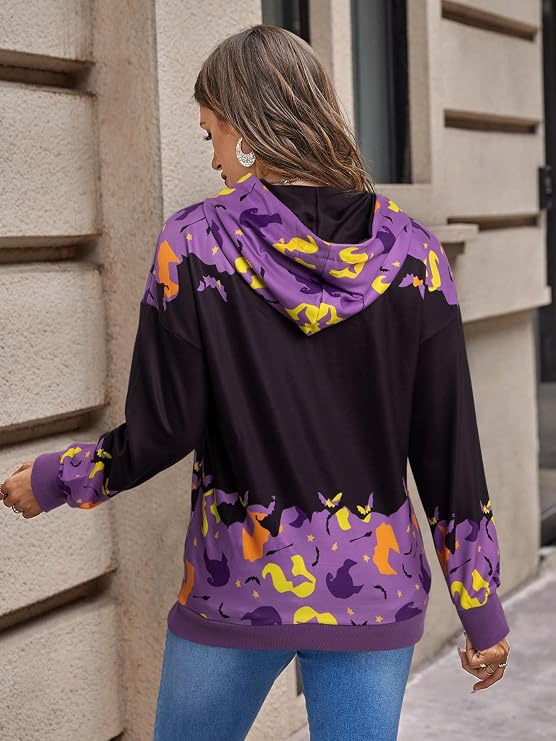 Halloween Sweatshirts for Women Hocus Pocus Hoodies Long Sleeve Size Large