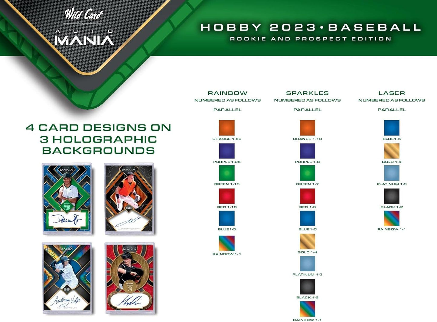 2023 WILD CARD AUTO MANIA BASEBALL FACTORY SEALED BOX 8 AUTOS ROOKIE & PROSPECTS