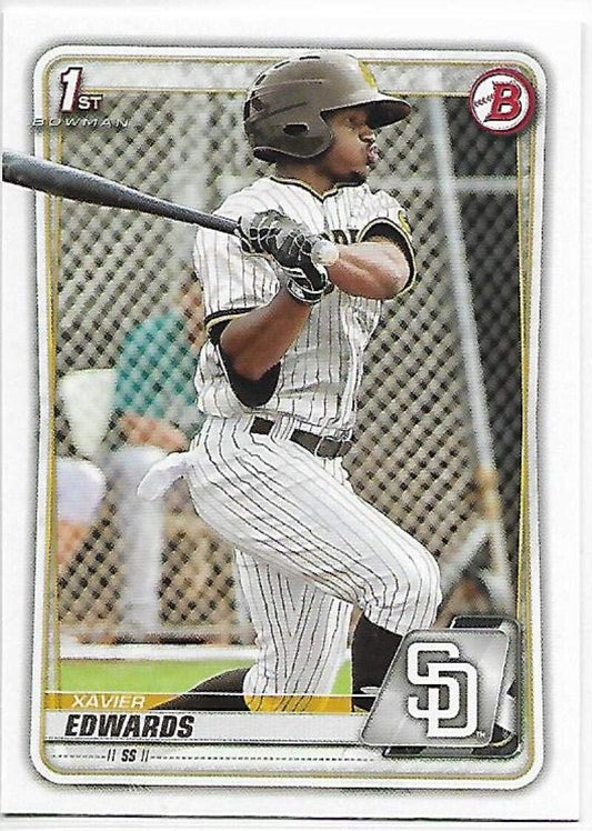 2020 Bowman Prospects Xavier Edwards BP-10 San Diego Padres