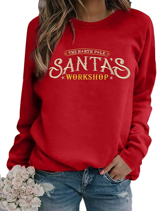 North Pole Christmas Sweatshirt Women Brewing Co Sweatshirts Christmas Spirits Hoodie Christmas Party Sweatshirt