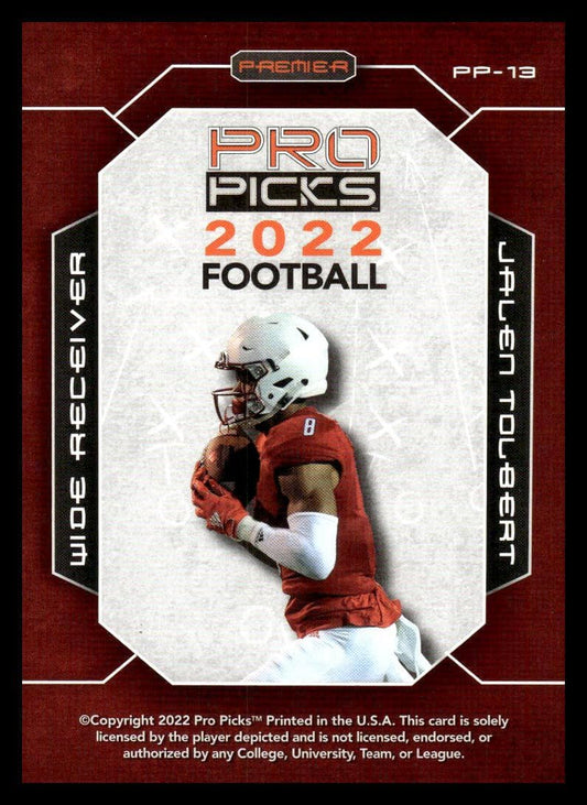 2022 Pro Pick Premium #PP-13 - Jalen Tolbert - South Alabama Jaguars