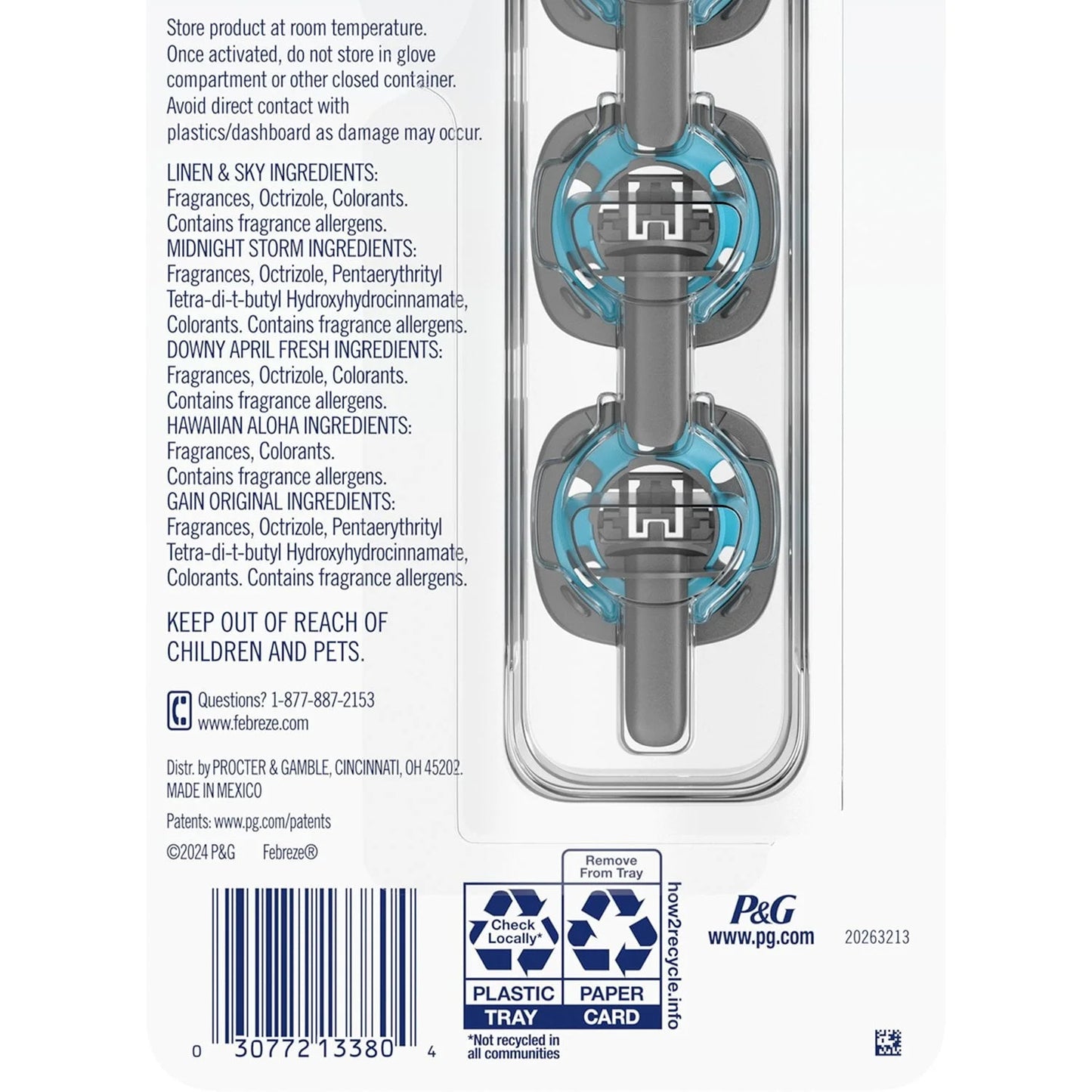 Febreze Air Freshener Car Vent Clips Assortment, 5 Count  - Choose Yours