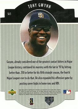 1996 Upper Deck Star Attraction Die-Cut Tony Gwynn #SA5 San Diego Padres