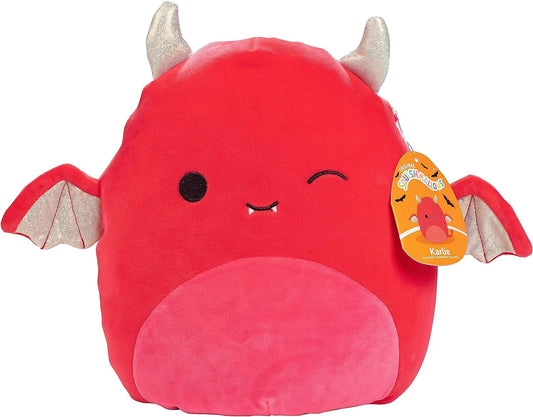 Squishmallows Karlie the Devil Bat Winking Eye with Gold Shimmering Horns & Wings 12" 2023 Halloween Collection Stuffed Plush - walk-of-famesports