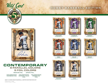 Wild Card 2022 Five Card Draw Baseball Hobby Box 5 Autographs Per Box Including a 1/1