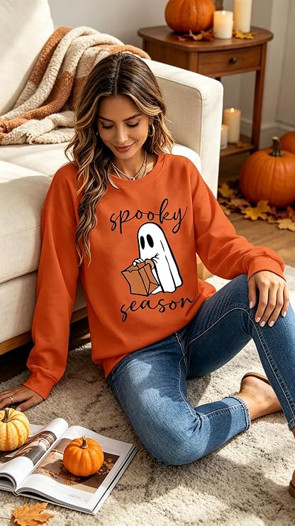 Women's Halloween Spooky Season Sweatshirt Size Large