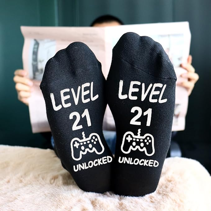 Jeasona Gaming Birthday Socks for 21 Year Old