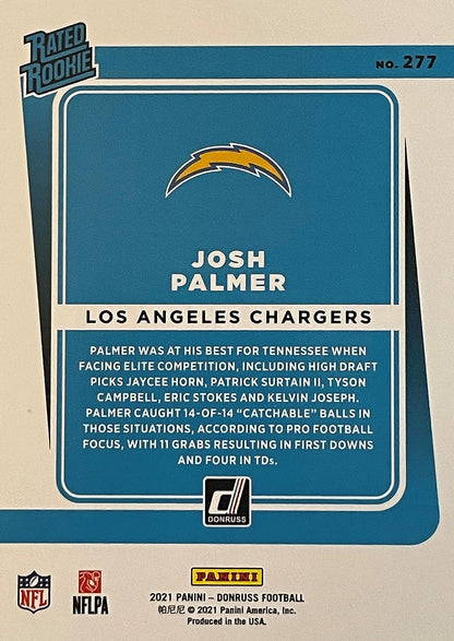 2021 Donruss Football Josh Palmer Rated Rookie 277 Los Angeles Chargers