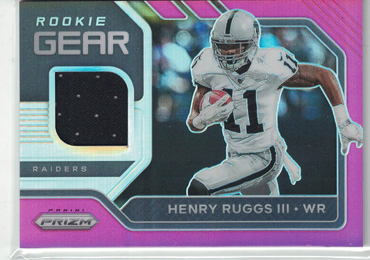 2020 Panini Prizm HENRY RUGGS III RC Pink ROOKIE GEAR PATCH PRIZM Raiders