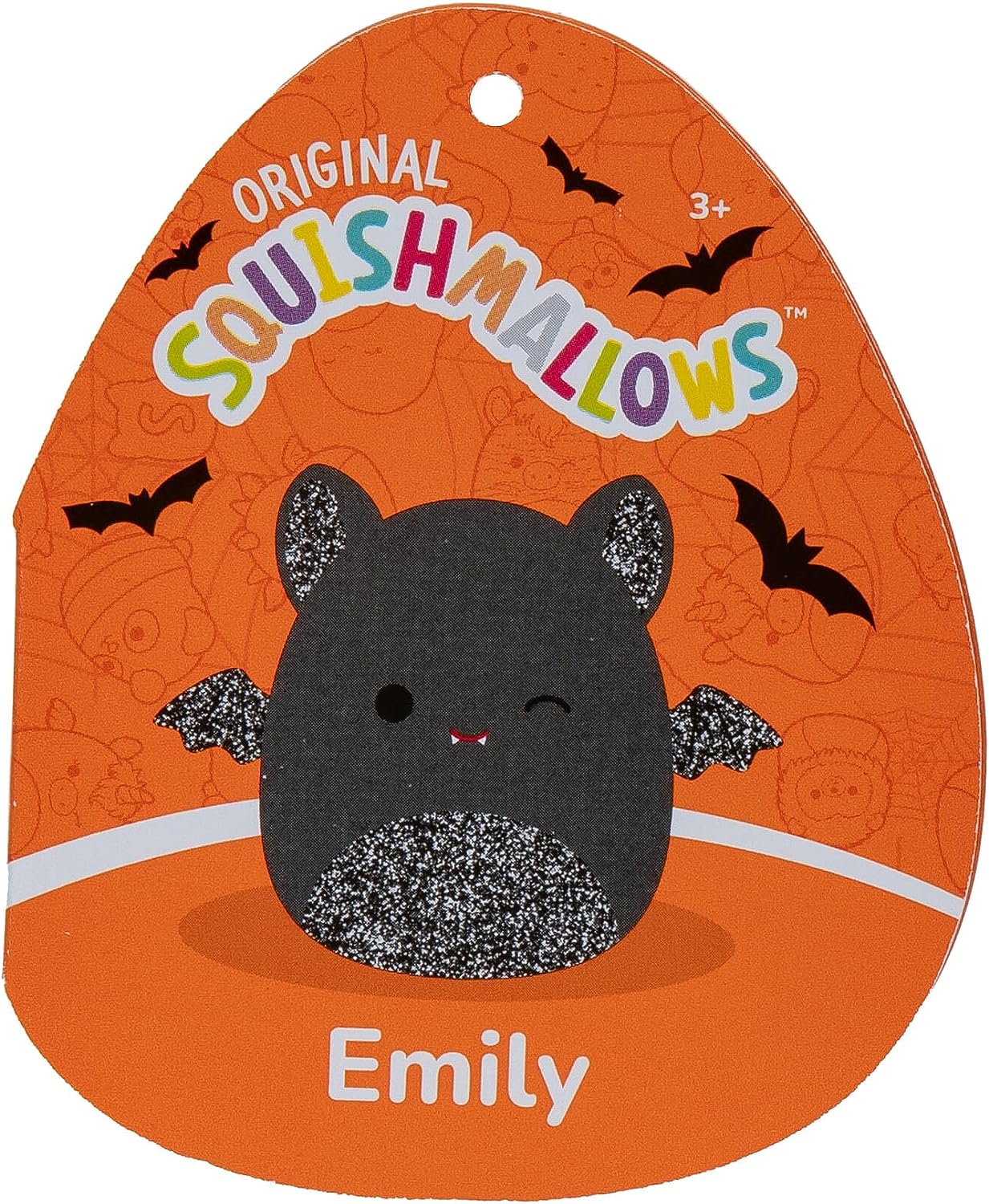 Squishmallows Emily the Bat Winking Eye with Shimmering Belly, Wings, & Ears 8" 2023 Halloween Collection Stuffed Plush
