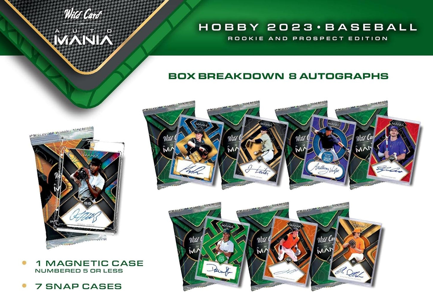 2023 WILD CARD AUTO MANIA BASEBALL FACTORY SEALED BOX 8 AUTOS ROOKIE & PROSPECTS
