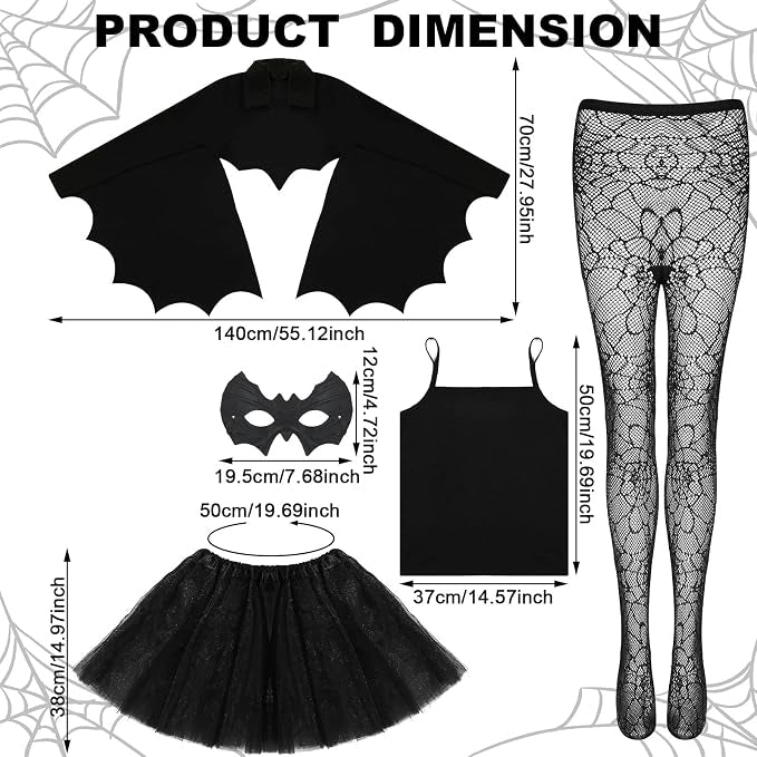 5-Piece Halloween Bat Costume Set for Women