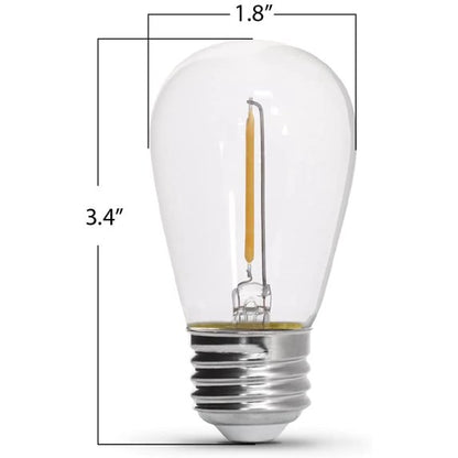 Feit Electric LED 0.7W (11W Equivalent) 2200K Medium Base String Light Bulb, Shatter Proof