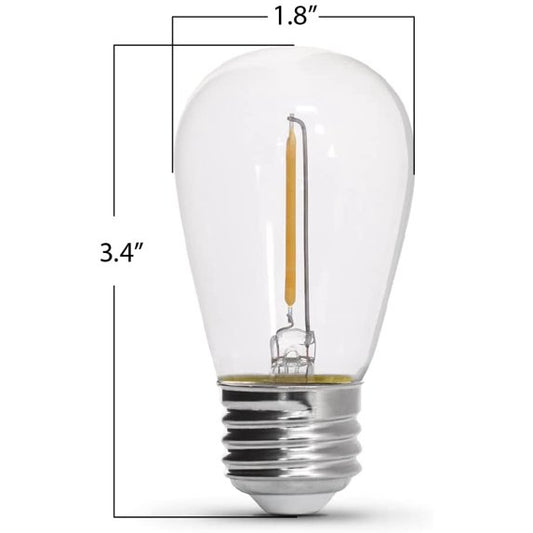 Feit Electric LED 0.7W (11W Equivalent) 2200K Medium Base String Light Bulb, Shatter Proof