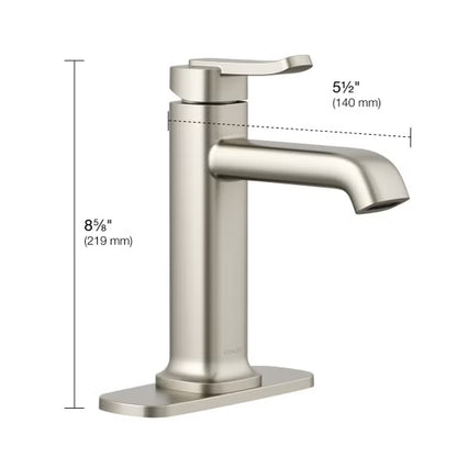 Kohler Cordate Single-Handle Bathroom Faucet, Brushed Nickel