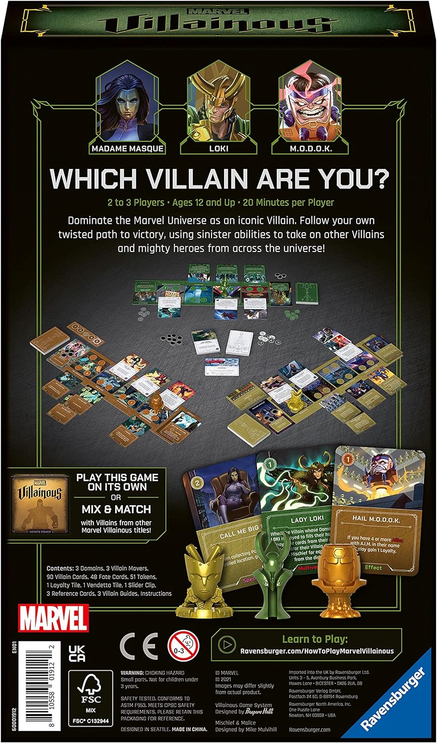 Ravensburger Marvel Villainous, Mischief & Malice Strategy Board Game