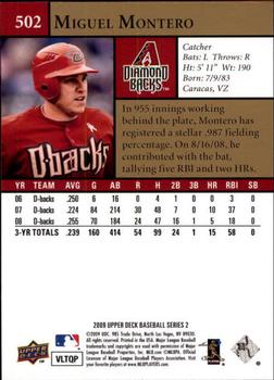 2009 Upper Deck Miguel Montero #502 Arizona Diamondbacks