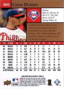 2009 Upper Deck Chad Durbin #800 Philadelphia Phillies