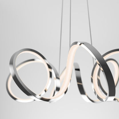 Artika Swirl Ribbon Integrated LED Pendant Light, Chrome