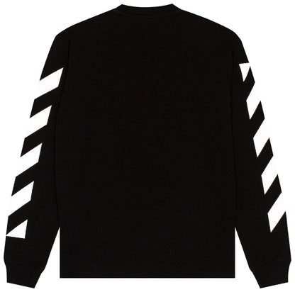 OFF-WHITE Diagonal Helvetica Long Sleeve T-Shirt Black/White Size Medium