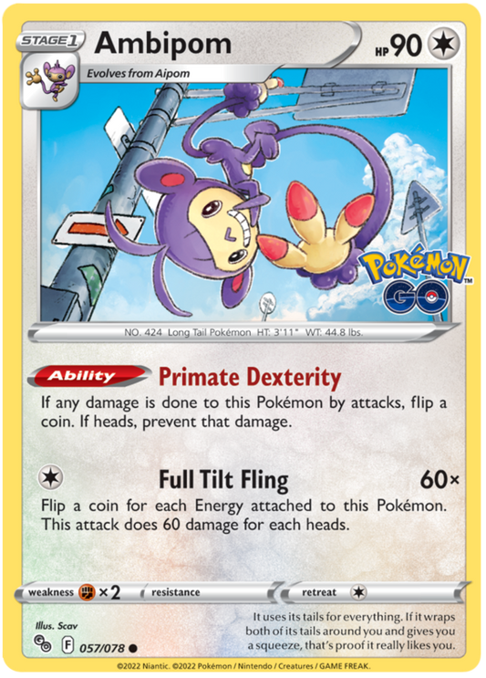 Sword and Shield Pokemon Go 57  Ambipom