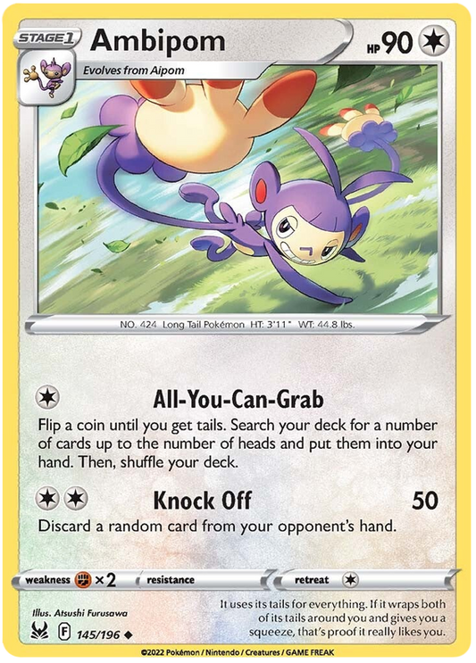Sword and Shield Lost Origin 145  Ambipom