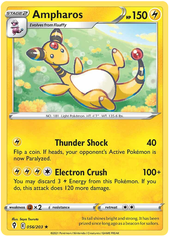 Sword and Shield Evolving Skies 056  Ampharos