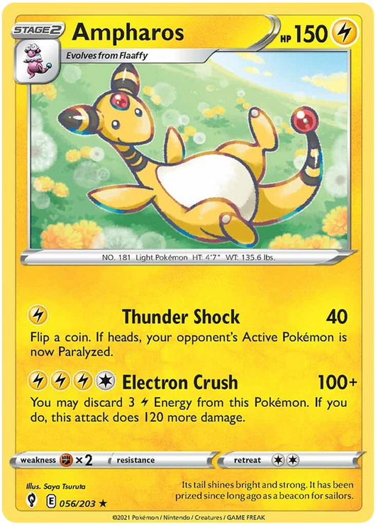 Sword and Shield Evolving Skies 056  Ampharos